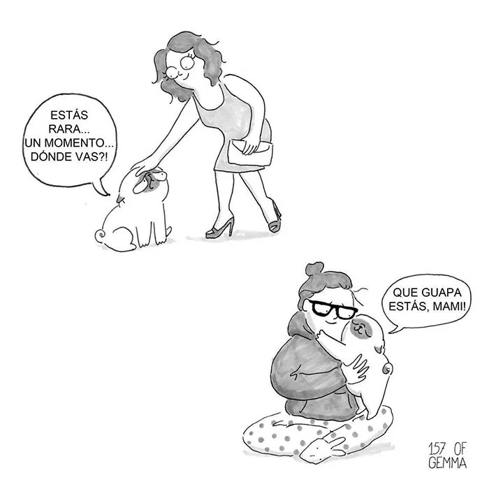 Mochi no deja ir a la mama