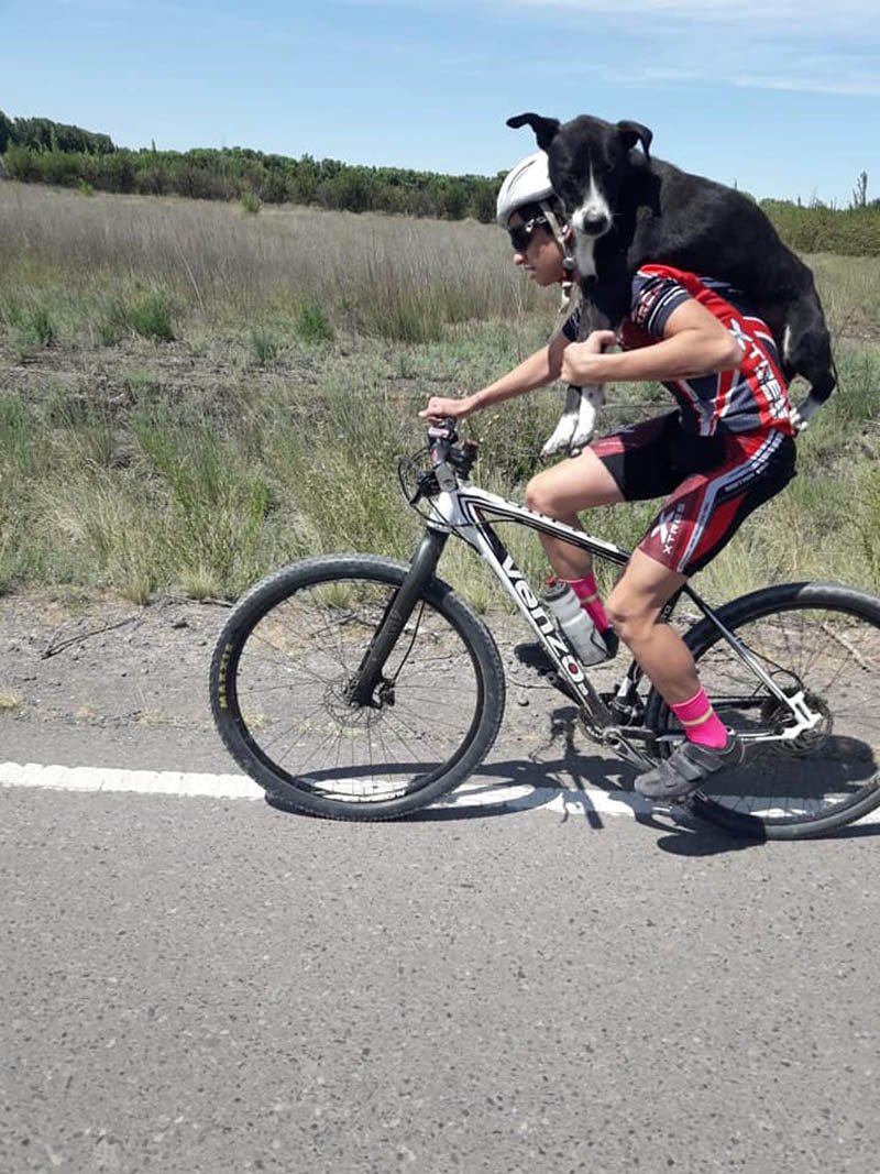 Ciclista se detiene para ayudar