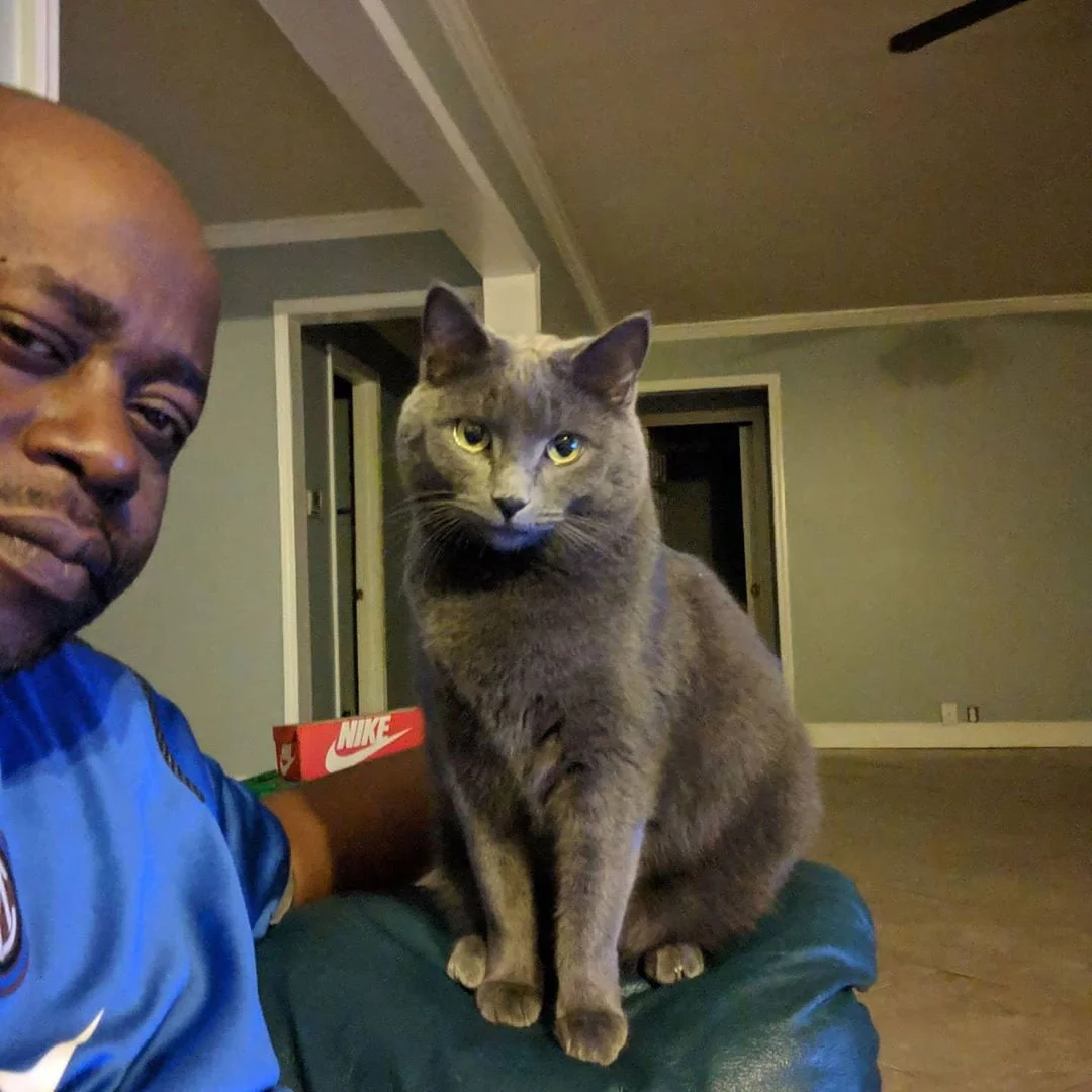 Calvin y gatito rescatado