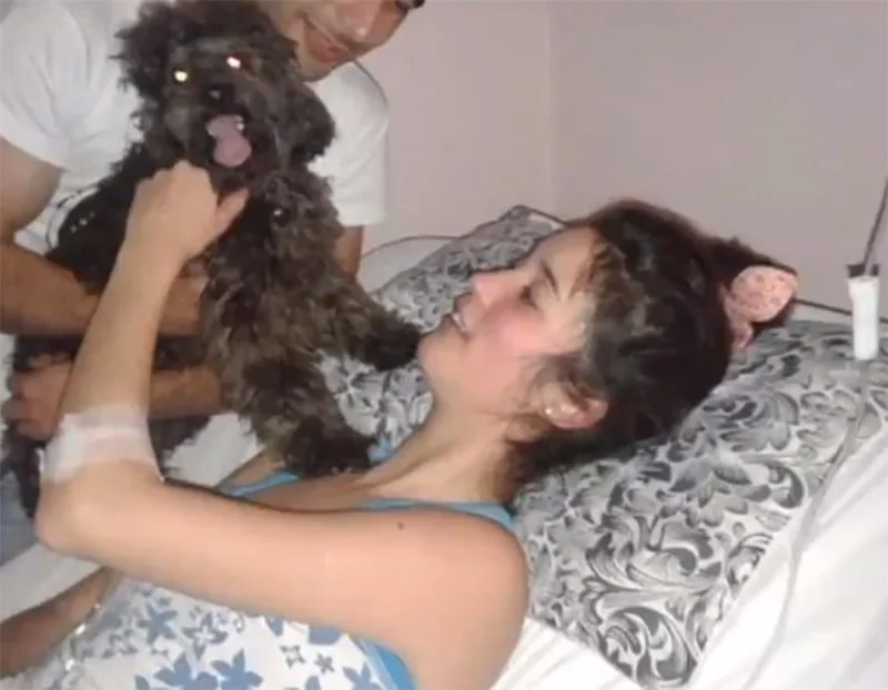 Perrito visita hospital