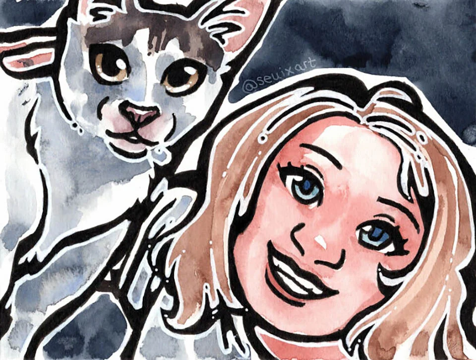 Fotos de ella y su gato luego de 20 años