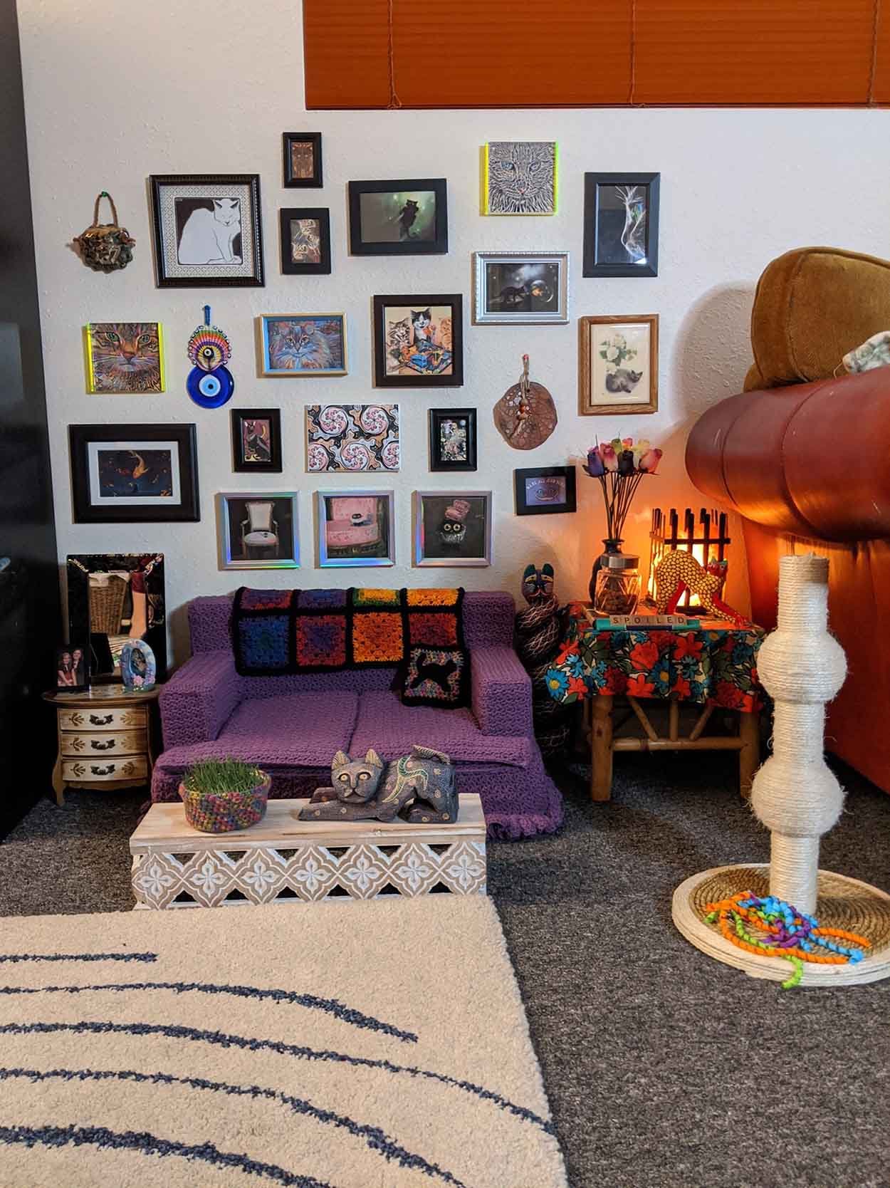 Sala de estar más adorable solo para sus gatos