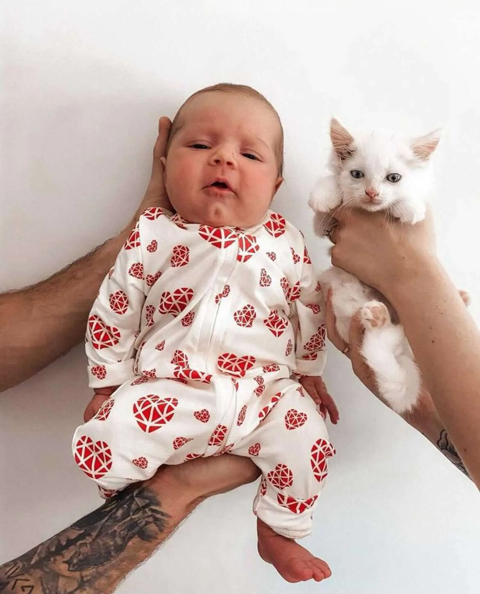 Bebé humano y gatito