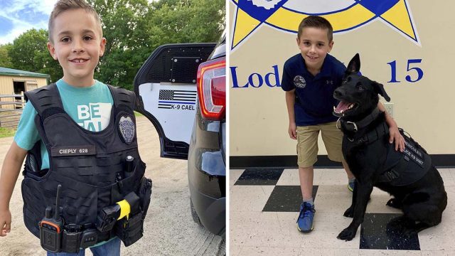 Niño recauda dinero comprar chalecos perros K9