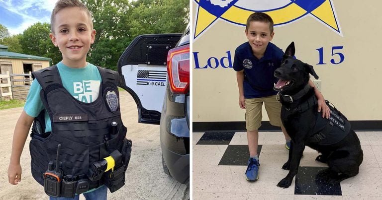 Niño recauda dinero comprar chalecos perros K9