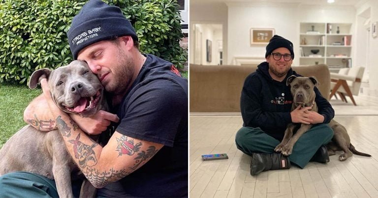 Actor Jonah Hill alegre después de adoptar perrito