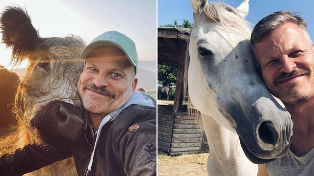 Hombre demuestra que animales de granja