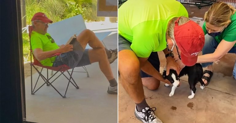 Hombre acampa en un refugio para poder adoptar a su perro favorito