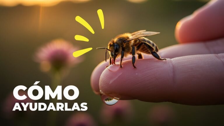 Salvar a las Abejas: Una abeja bebiendo agua desde una mano humana