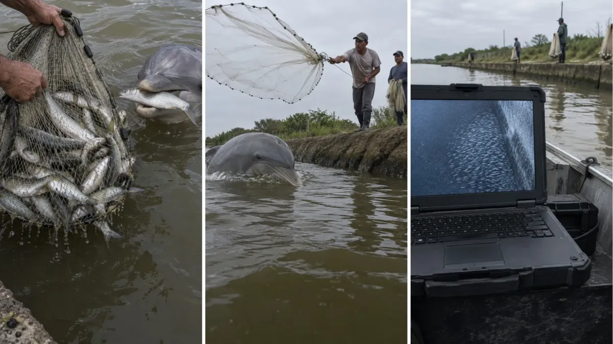 En Laguna, Brasil, los delfines le avisan al pescador cuándo lanzar la red