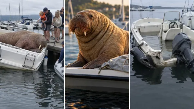 Freya, la morsa que recorrió seis países buscando dónde dormir y encontró una multitud en Oslo